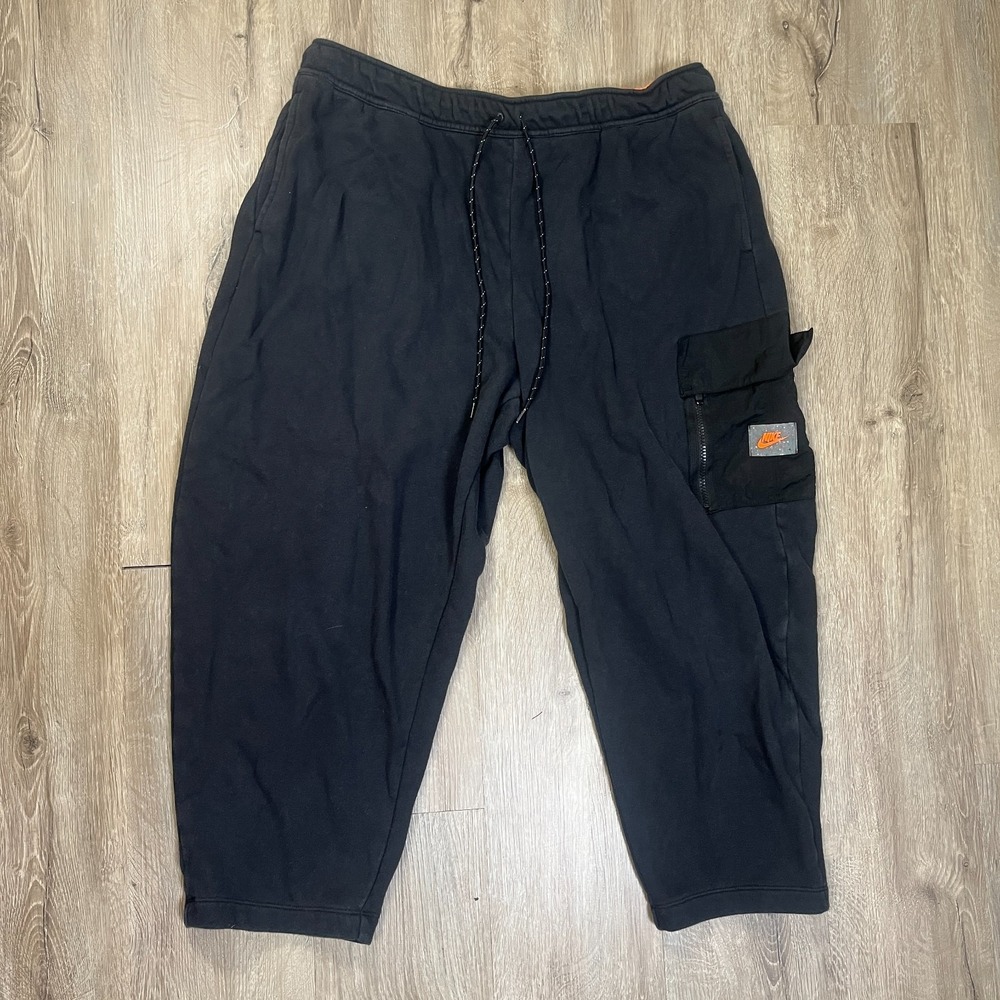 Nike Sportswear Women's Sports Utility Fleece Cargo Pants Black XL Orange